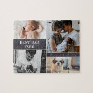 Puzzle Meilleur papa Jamais Personnalisé Photo Collage Fa