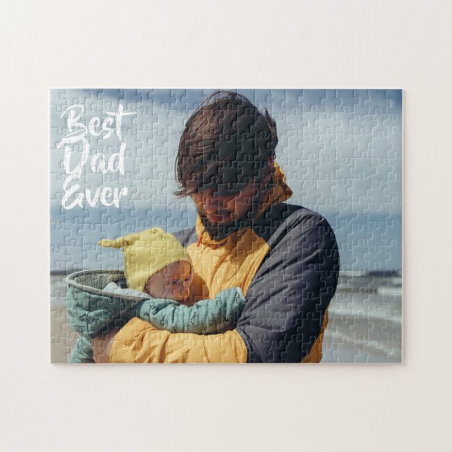 Puzzle Meilleur Papa Personnalisé Photo Cadeau Fête des P (Horizontal)