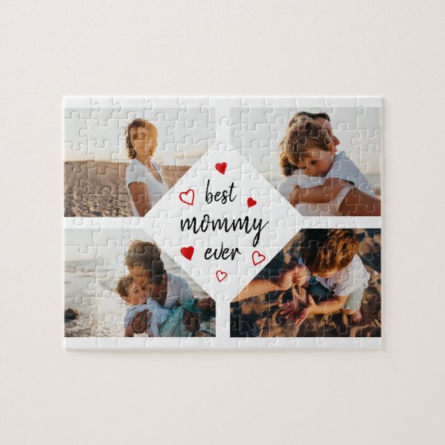 Puzzle Meilleure Maman Ever 4 Photo Collage Mères Jour Ca (Horizontal)