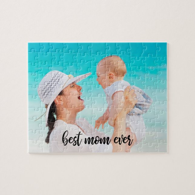 Puzzle Meilleure maman Jamais Photo personnalisée Script  (Horizontal)
