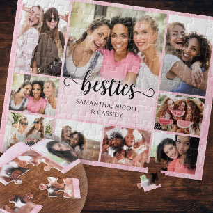 Puzzle Meilleures amies Rose Collage de photos de filles