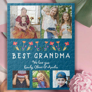 Puzzle Meilleures fleurs de grand-mère Floral Photo de fa