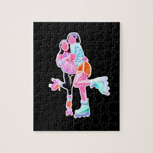 Puzzle Meilleurs amis Roller Skate Neon (Vertical)