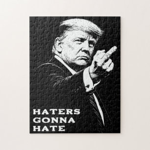 Puzzle Meme drôle de Trump avec le doigt d'honneur 2026