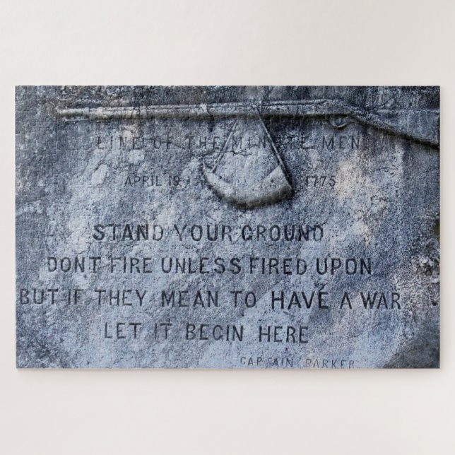 Puzzle Memorial Plague Lexington Massachusetts (Horizontal)