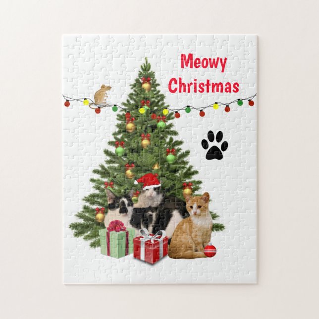 Puzzle Meowy Christmas Chat / Amoureux des chats (Vertical)