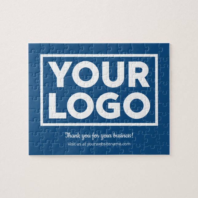 Puzzle Merci client du logo d'entreprise personnalisé sur (Horizontal)
