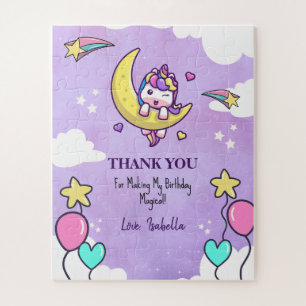 Puzzle Merci de licorne magique cadeau d'anniversaire deu