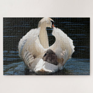 puzzle mère et bébé cygne