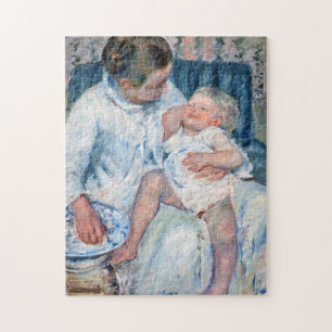 Puzzle Mère sur le point de laver son enfant endormi, Cas