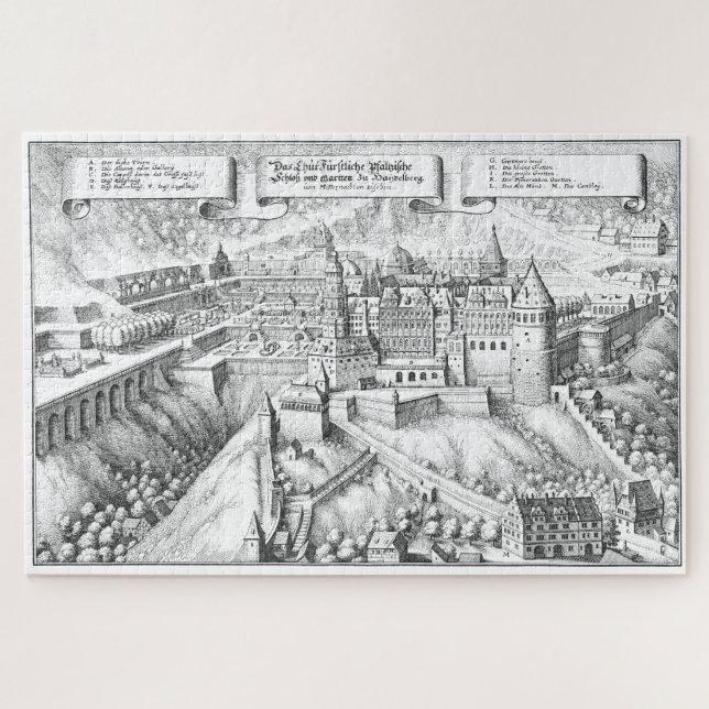 Puzzle MERIAN : Château et jardins royaux 1620 (Horizontal)