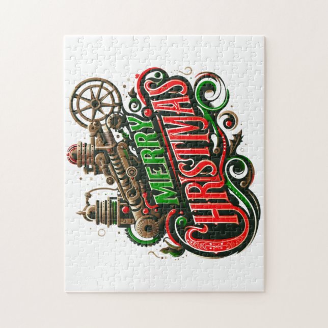 Puzzle Merry Christmas steampunk (Vertical)