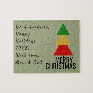 PUZZLE MERRY XMAS TREE TRIANGLE FORME LE STOCKAGE DE NOËL