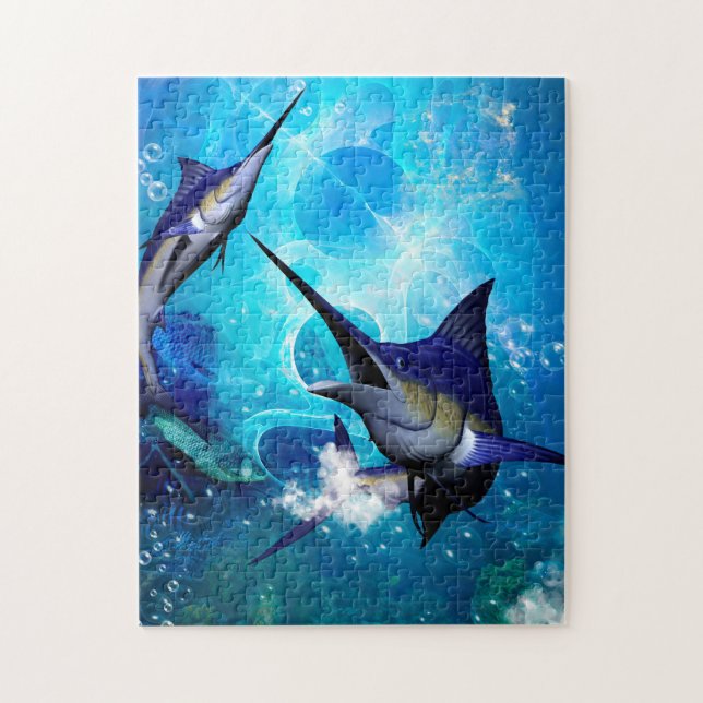 Puzzle Merveilleux marlin avec bulles (Vertical)