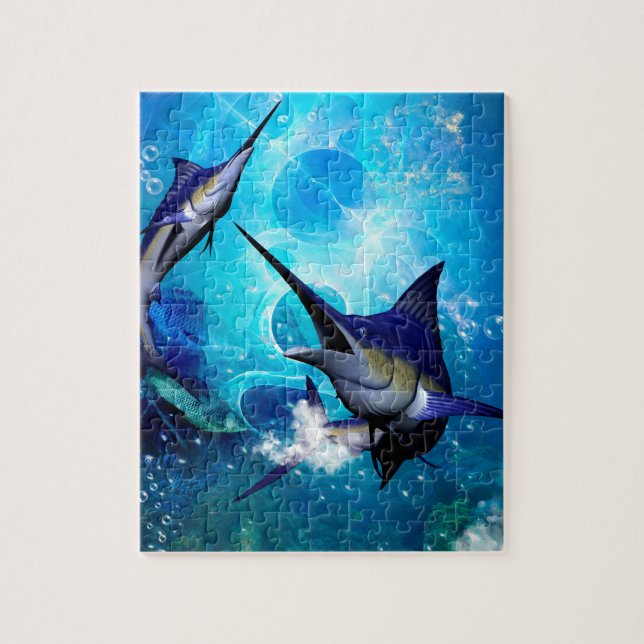 Puzzle Merveilleux marlin avec bulles (Vertical)