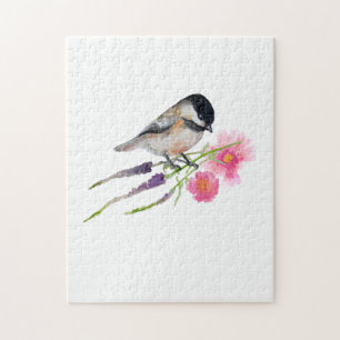 Puzzle Mésange à tête noire Art en aquarelle