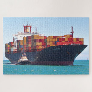 Puzzle Messina conteneur navire et remorqueur