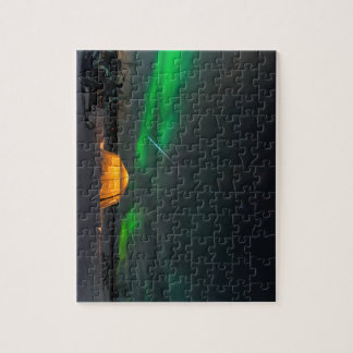 Puzzle Météore de Geminid et lumières du nord au-dessus