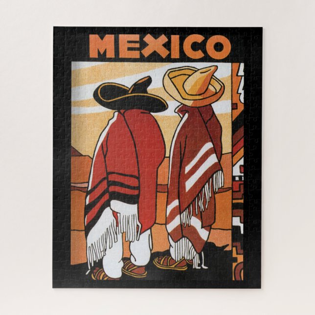 Puzzle Mexique ~ Poster de voyage Mexicains Zarapes (Vertical)
