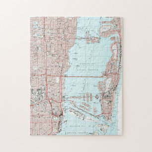 Puzzle Miami la Floride Map (1994)