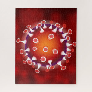 Puzzle Microscopic Covid Virus Science Modern Custom