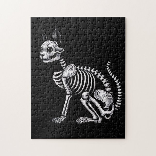 Puzzle Midnight Bones: Skeleton Cat (Vertical)