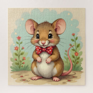 Puzzle Mignon adorable petite souris avec cravate