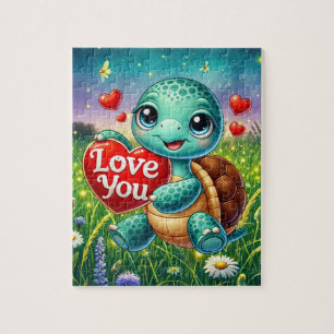 Puzzle Mignon coeur de tortue d'amour