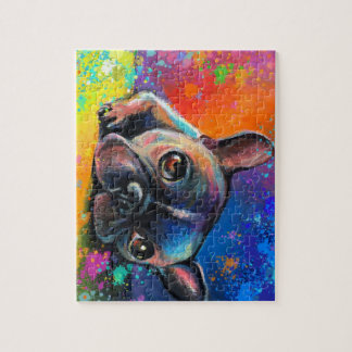 Puzzle mignon de chiot d'art de bouledogue