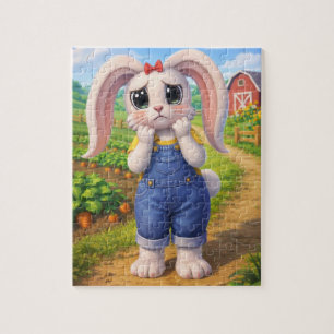Puzzle Mignonne à briser le cœur : Lapin de dessin animé 