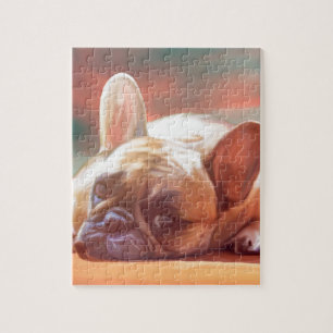 Puzzle Mignonne French Bulldog Eau Couleur Art Peinture