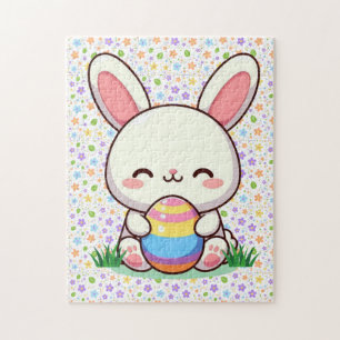 Puzzle Mignonne lapin de printemps/Pâques avec oeuf