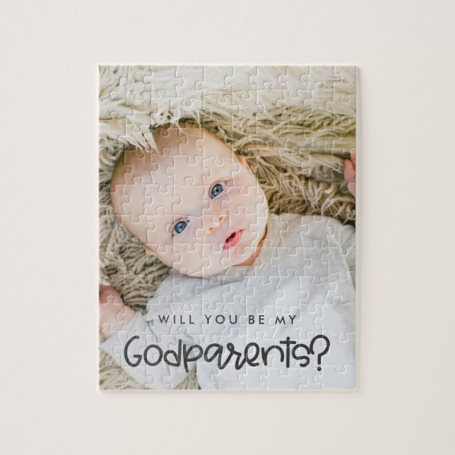 Puzzle Mignonne moderne Serez-vous ma photo Godparent (Vertical)
