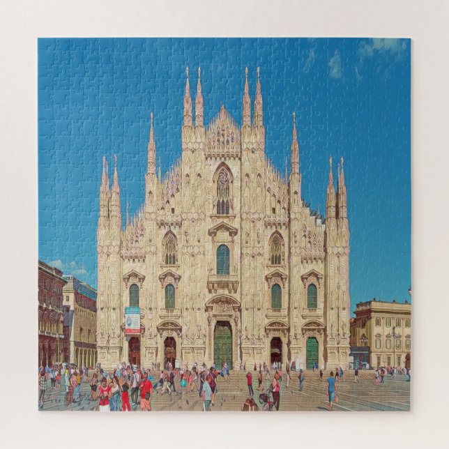 Puzzle Milan - Piazza del Duomo - Carré de la cathédrale (Vertical)