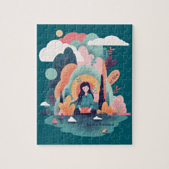 Puzzle Mindfulness Girl in Nature (Vertical)