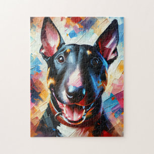 Puzzle Miniature Bull Terrier   Noir   Impression acryliq
