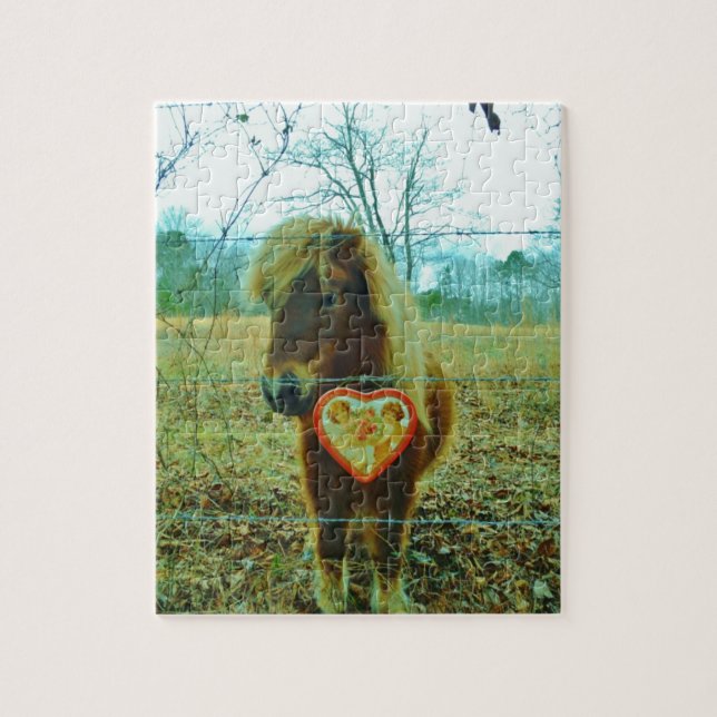 Puzzle Miniature cheval Brown Valentine Heart (Vertical)