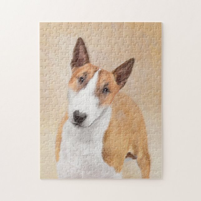 Puzzle Miniature Taureau Terrier Peinture - Joli Original (Vertical)