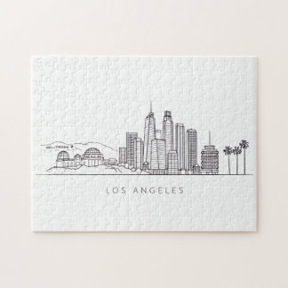 Puzzle Minimalist Los Angeles Skyline Illustration