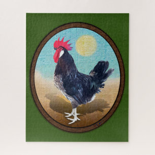 Puzzle Minorque Rooster Vintage Oval