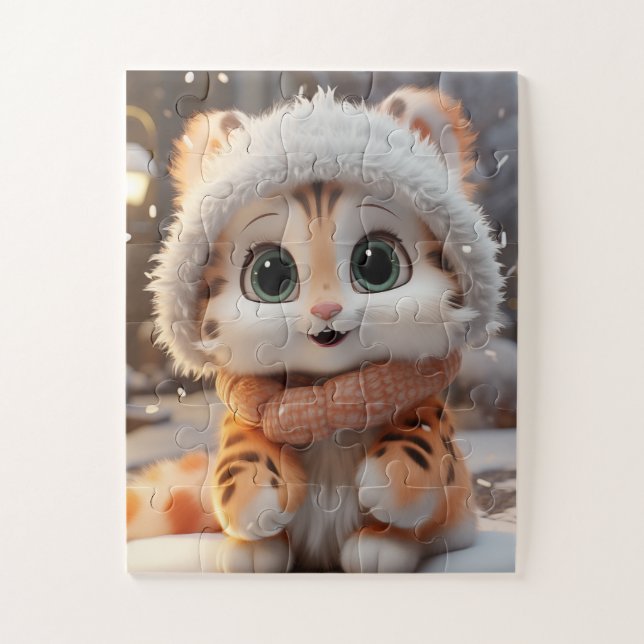 Puzzle Misha - Un léopard des neiges moelleux (Vertical)