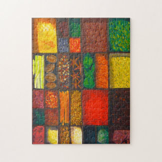 Puzzle mit bunten Gewürzen