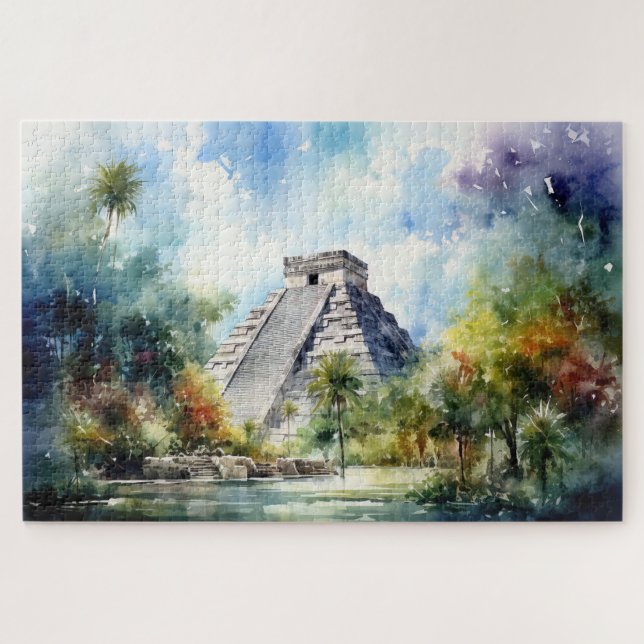 Puzzle mit Chichen Itza, Mexiko. (Horizontal)