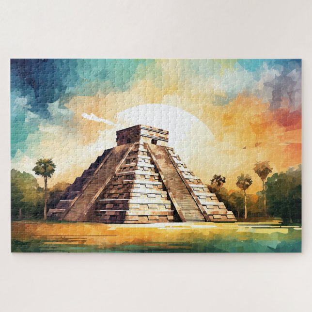 Puzzle mit Chichen Itza, Mexiko. (Horizontal)