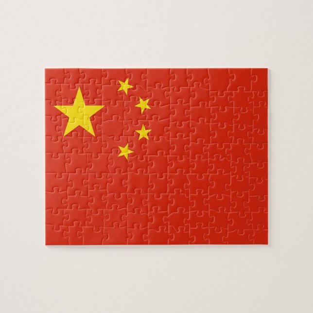 Puzzle mit der Flagge der China (Horizontal)
