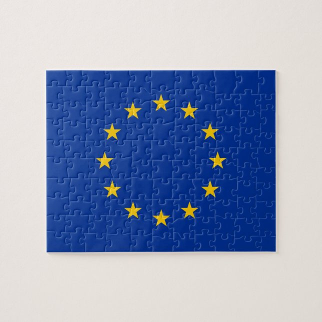 Puzzle mit der Flagge der europäischen Gewerkschaf (Horizontal)