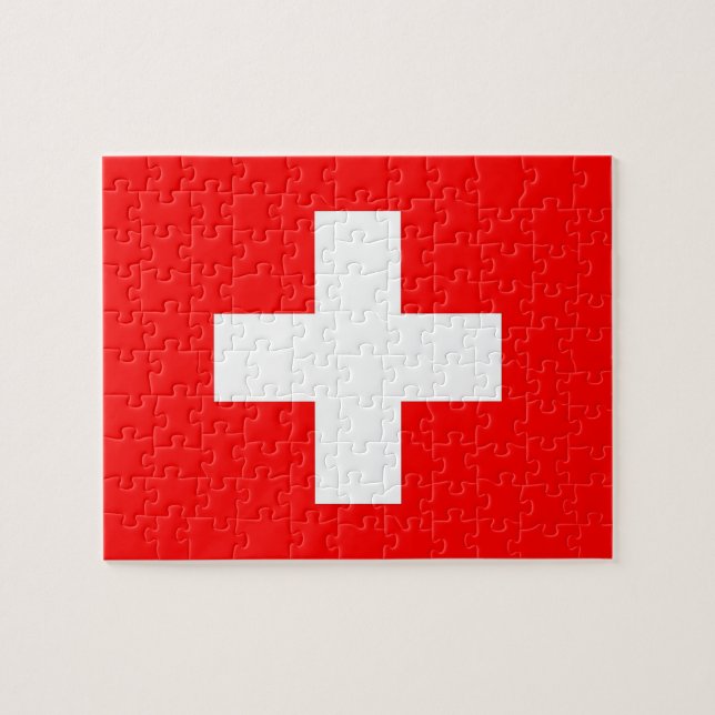 Puzzle mit der Flagge der Schweiz (Horizontal)