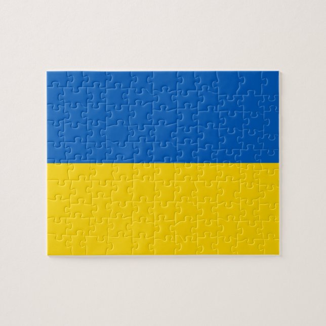 Puzzle mit der Flagge der Ukraine (Horizontal)