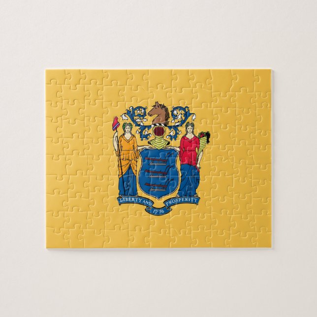 Puzzle mit der Flagge des New Jersey-Staat (Horizontal)