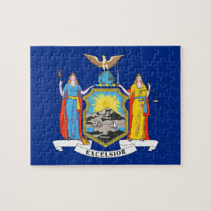 Puzzle mit der Flagge des New Yorker Staat